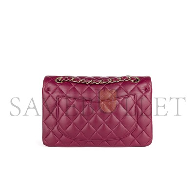 CHANEL MASTER BURGUNDY LAMBSKIN CLASSIC SMALL DOUBLE FLAP BAG (23*14*6.5cm)